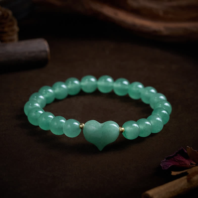 Buddha Stones Natural Amethyst Green Aventurine Tiger Eye Strawberry Quartz Love Heart Spiritual Bracelet - image 20