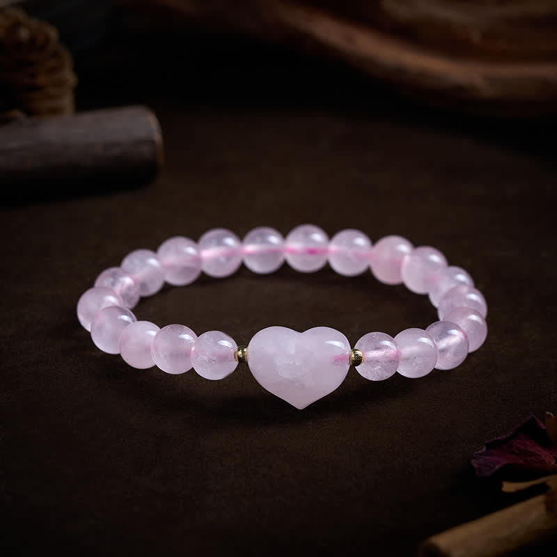 Buddha Stones Natural Amethyst Green Aventurine Tiger Eye Strawberry Quartz Love Heart Spiritual Bracelet - image 3