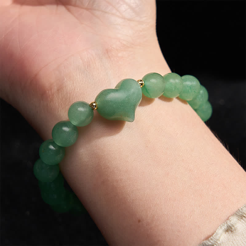 Buddha Stones Natural Amethyst Green Aventurine Tiger Eye Strawberry Quartz Love Heart Spiritual Bracelet - image 23