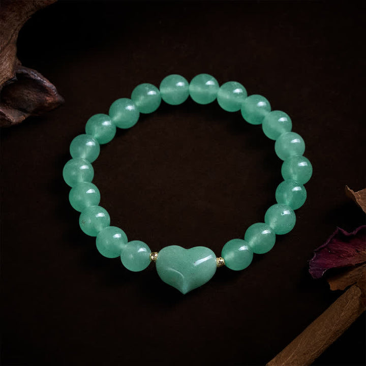 Buddha Stones Natural Amethyst Green Aventurine Tiger Eye Strawberry Quartz Love Heart Spiritual Bracelet - image 21