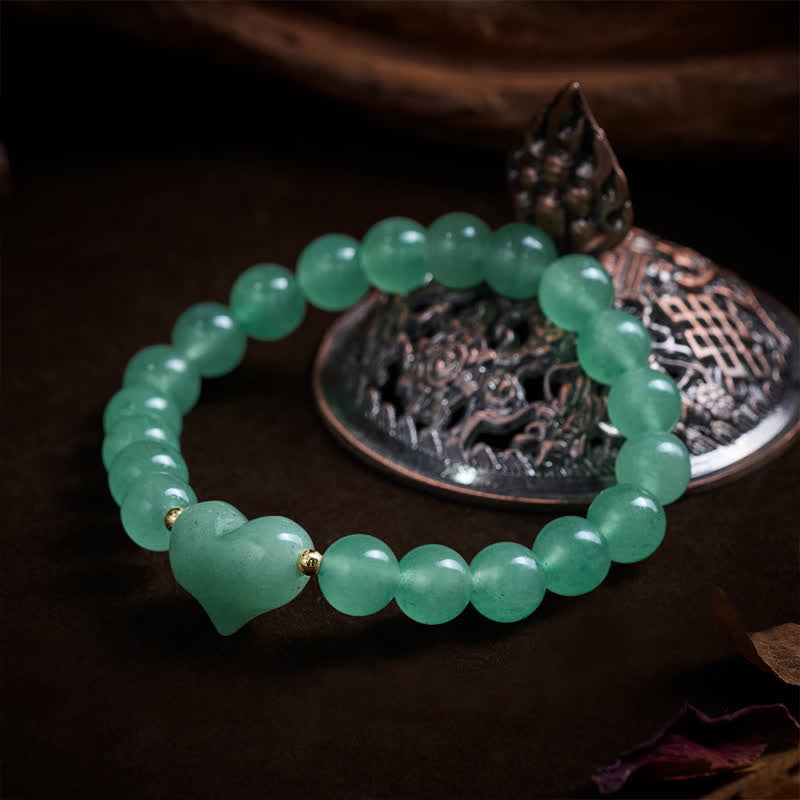Buddha Stones Natural Amethyst Green Aventurine Tiger Eye Strawberry Quartz Love Heart Spiritual Bracelet - image 22