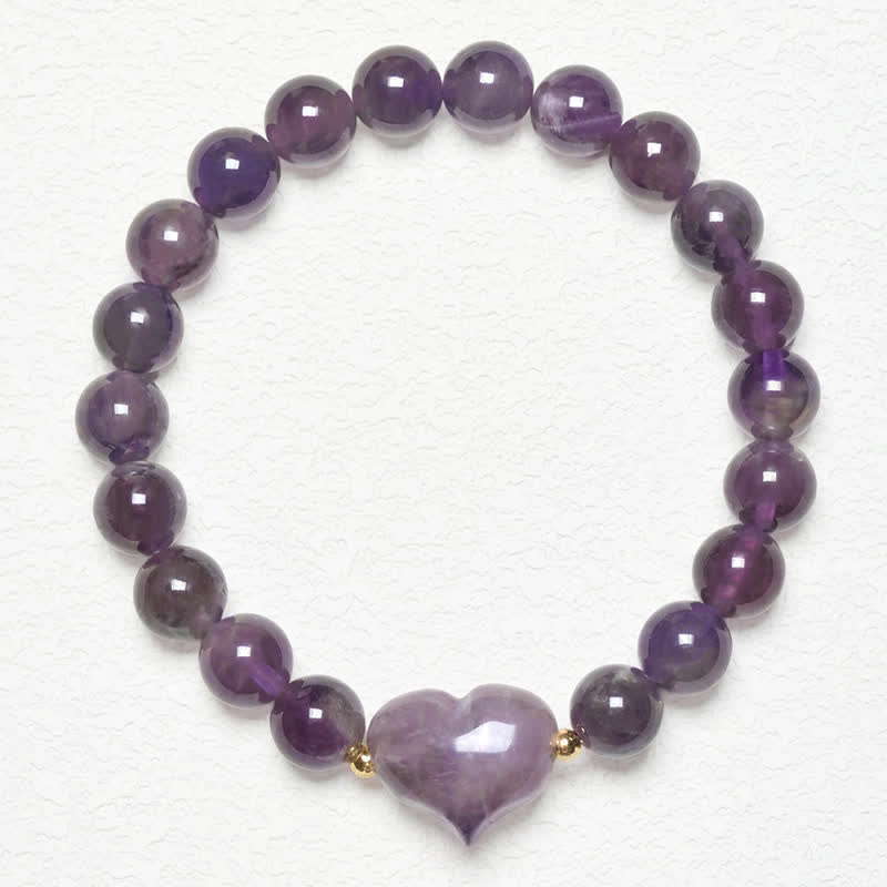 Buddha Stones Natural Amethyst Green Aventurine Tiger Eye Strawberry Quartz Love Heart Spiritual Bracelet - image 8