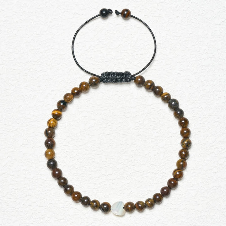 Buddha Stones Natural Small Tiger Eye Beads Love Heart Power String Bracelet - image 1