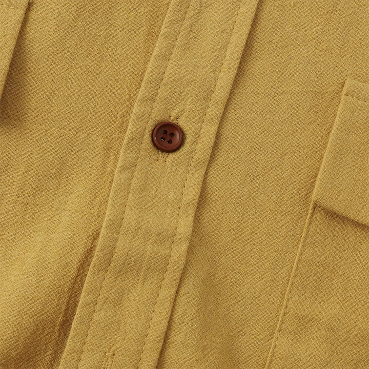 Buddha Stones Summer Casual Solid Buttons Men's Short Sleeve Shirts With Decorative Pockets - image 5