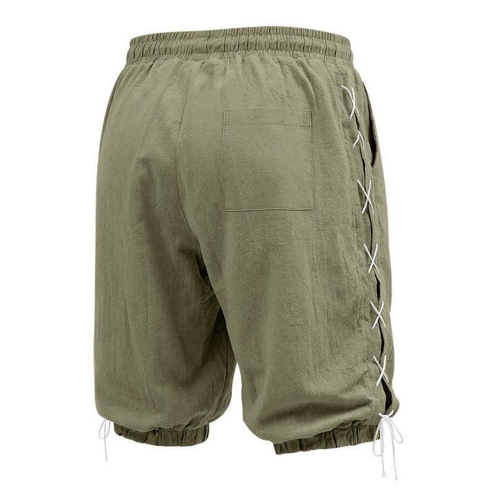 Buddha Stones Summer Casual Drawstring Side Slit Solid Bermuda Shorts Men's Straight Leg Pants With Pockets - image 27