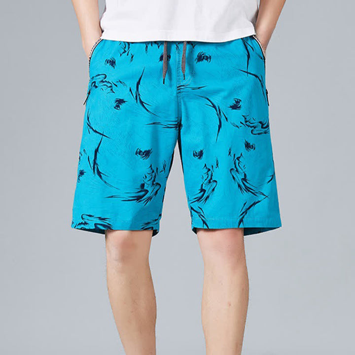 Buddha Stones Summer Drawstring Abstract Print Cotton Men's Shorts With Pockets - DeepSkyBlue - US/UK/AU48，EU58(5XL) - image 18