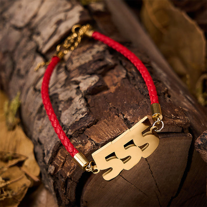 Buddha Stones Angel Numbers Titanium Steel Adjustable String Faith Bracelet - image 3