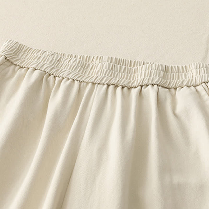 Buddha Stones Spring Casual Solid Cotton Ruffle Hem Women's Wide Leg Pants With Pockets - image 7
