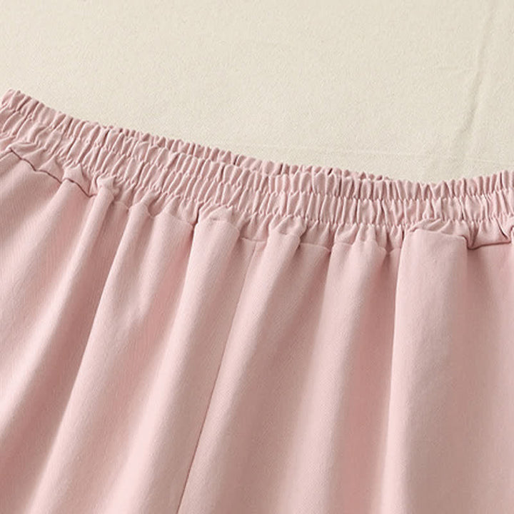 Buddha Stones Spring Casual Solid Cotton Ruffle Hem Women's Wide Leg Pants With Pockets - image 15