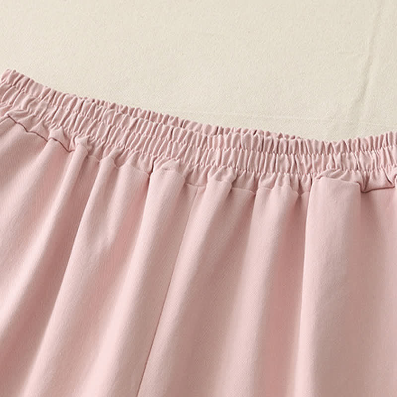 Buddha Stones Spring Casual Solid Cotton Ruffle Hem Women's Wide Leg Pants With Pockets - image 16