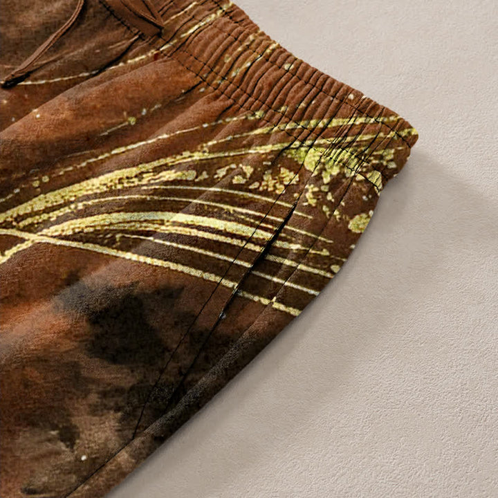 Buddha Stones Cotton Floral Starlight Pattern Men's Tapered Pants With Pockets - image 11