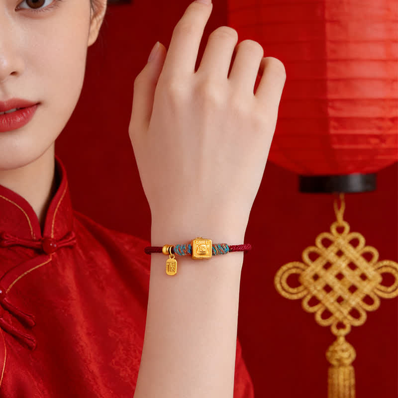 Buddha Stones Handmade Three Harmony Chinese Zodiac Protection Red String Bracelet - image 15