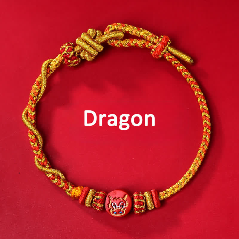 Buddha Stones Cinnabar Chinese Zodiac Blessing Hand-Woven Red String Bracelet - Chinese Zodiac(Strength ♥ Power) - Dragon - Cinnabar(Blessing♥Calm) - image 9