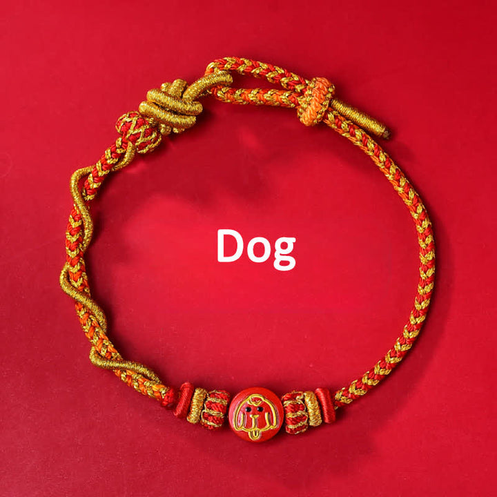 Buddha Stones Cinnabar Chinese Zodiac Blessing Hand-Woven Red String Bracelet - Chinese Zodiac(Protection ♥ Vitality) - Dog - Cinnabar(Blessing♥Calm) - image 14