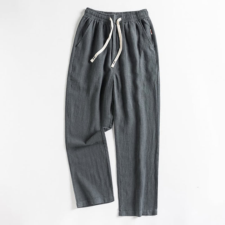 Buddha Stones Spring Casual Minimalist Drawstring Solid Men's Tapered Pants With Pocket - DimGray - US/UK/AU44，EU54 (4XL) - image 11