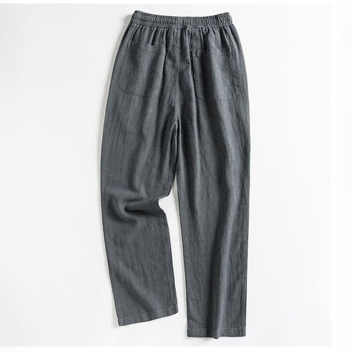 Buddha Stones Spring Casual Minimalist Drawstring Solid Men's Tapered Pants With Pocket - image 12