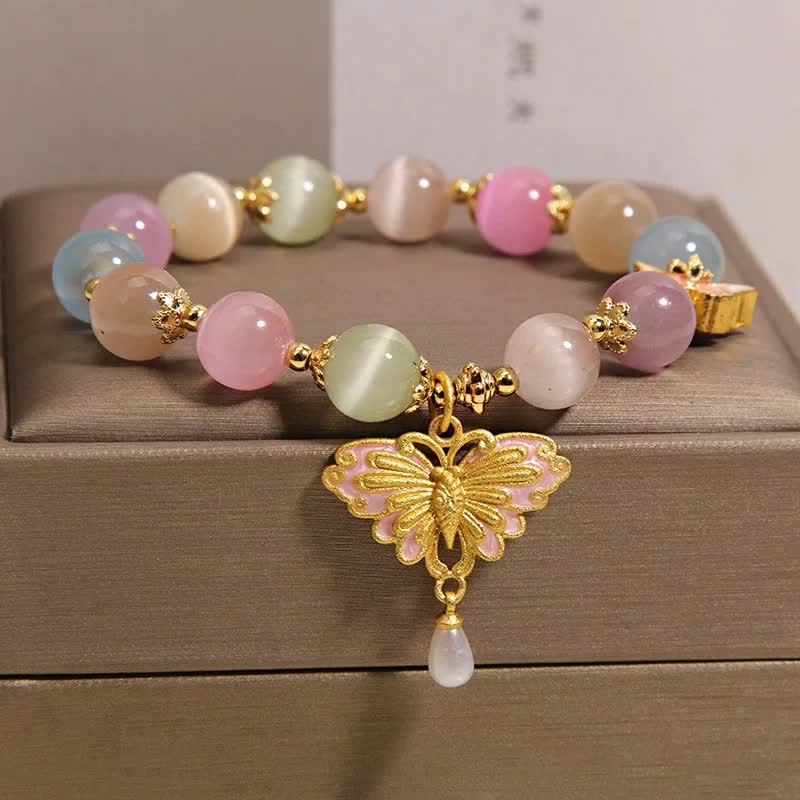 Buddha Stones Multicolor Cat's Eye Butterfly Love Beaded Bracelet - image 1