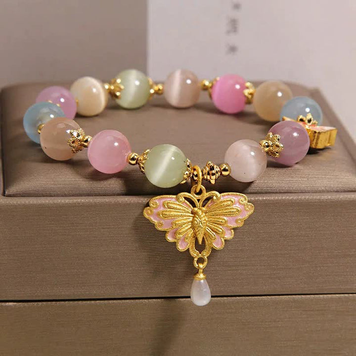 Buddha Stones Multicolor Cat's Eye Butterfly Love Beaded Bracelet - image 1