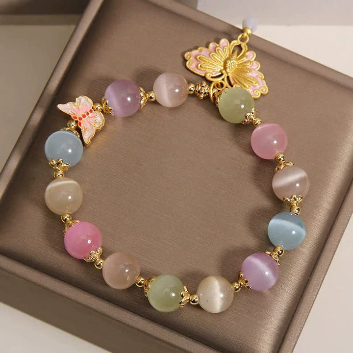 Buddha Stones Multicolor Cat's Eye Butterfly Love Beaded Bracelet - image 8