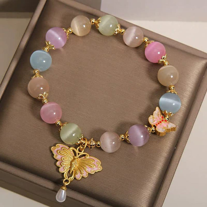 Buddha Stones Multicolor Cat's Eye Butterfly Love Beaded Bracelet - image 7