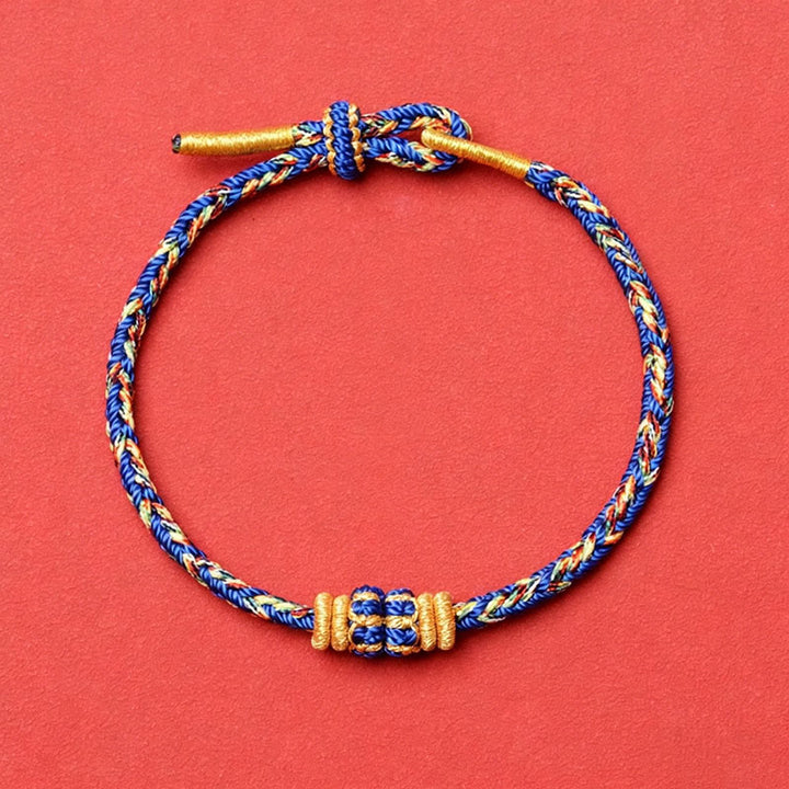 Buddha Stones Koi Fish Luck Hand-Woven String Bracelet - Blue Without Accessory - image 8