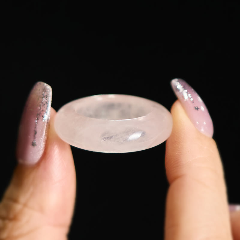 Buddha Stones Natural Rose Quartz Loving Energy Healing Ring - image 5