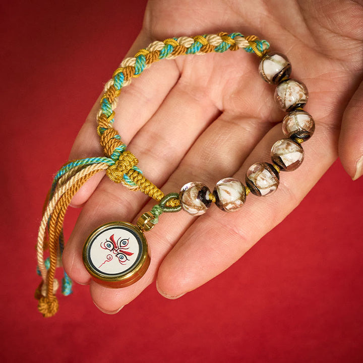 Buddha Stones Tibetan Liuli Glass Bead Five Directions Gods Of Wealth Buddha Eye Blessing String Bracelet - image 22