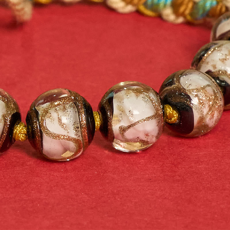 Buddha Stones Tibetan Liuli Glass Bead Five Directions Gods Of Wealth Buddha Eye Blessing String Bracelet - image 24