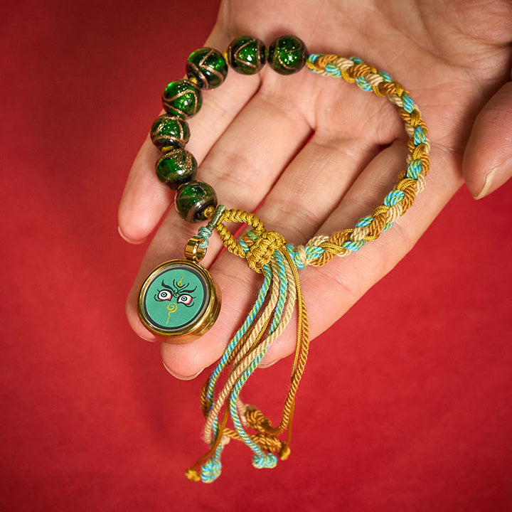 Buddha Stones Tibetan Liuli Glass Bead Five Directions Gods Of Wealth Buddha Eye Blessing String Bracelet - image 28