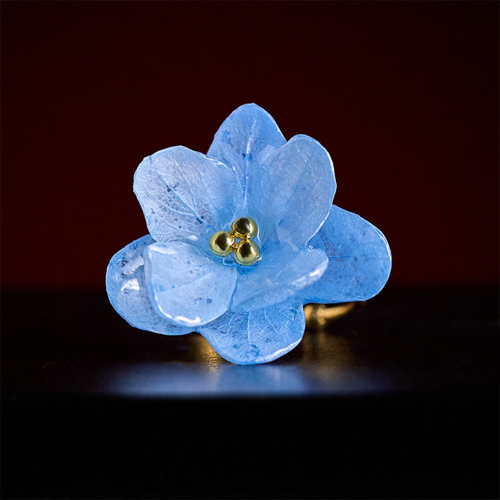 Buddha Stones Liuli Hydrangea Flower Wisdom Ring - image 3