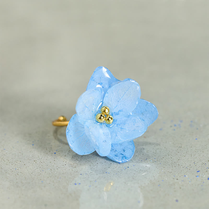 Buddha Stones Liuli Hydrangea Flower Wisdom Ring - image 5