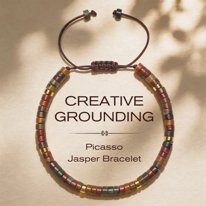 Buddha Stones Small Picasso Jasper Beads Energy String Bracelet - image 1