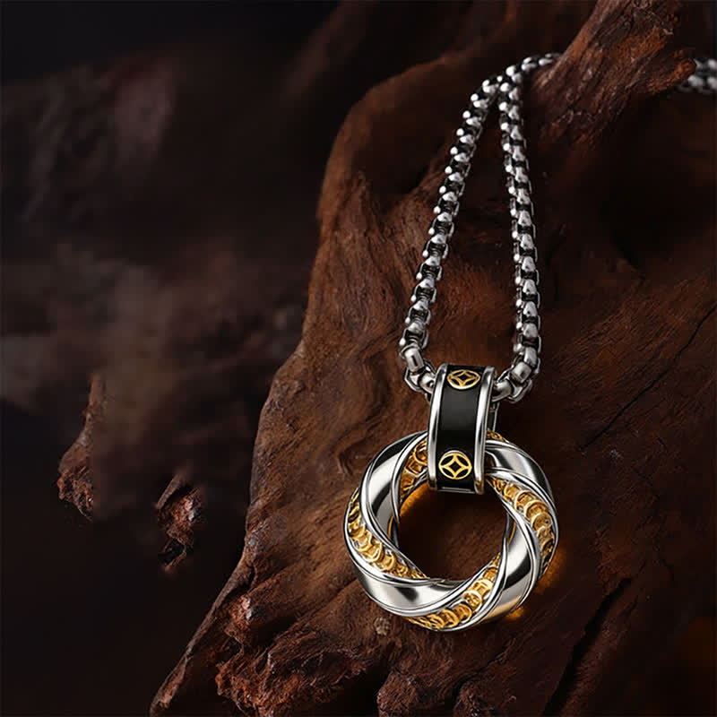 Buddha Stones Copper Chinese Coin Electroplated Wealth Necklace - Copper(Wealth ♥ Luck) - image 0