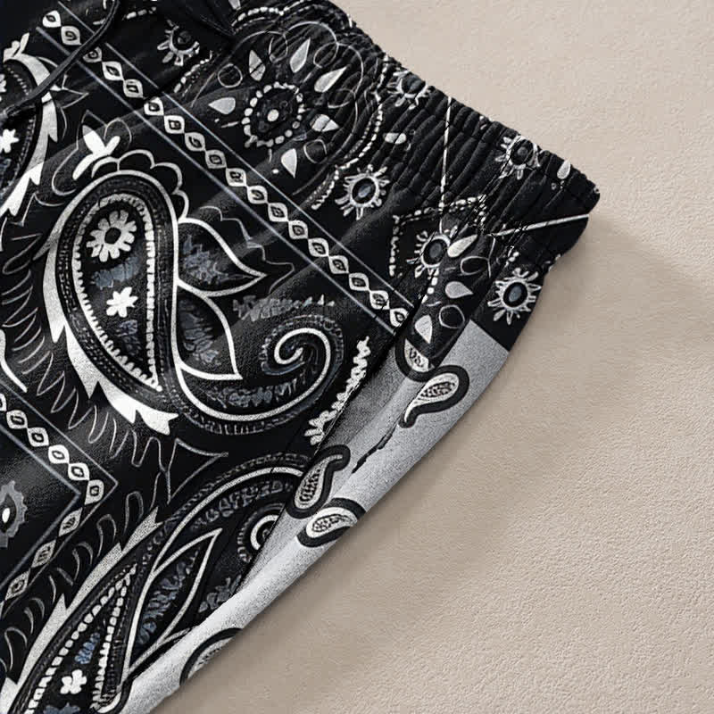 Buddha Stones Cotton Various Paisley Pattern Men's Tapered Pants With Pockets - image 2