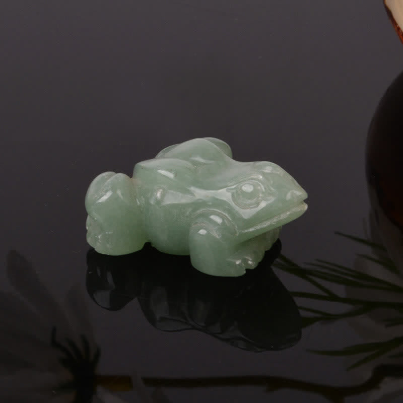 Buddha Stones Natural Green Aventurine Clear Quartz Frog Wealth Crystal & Stone Decor - Green Aventurine(Luck ♥ Positivity) - image 0