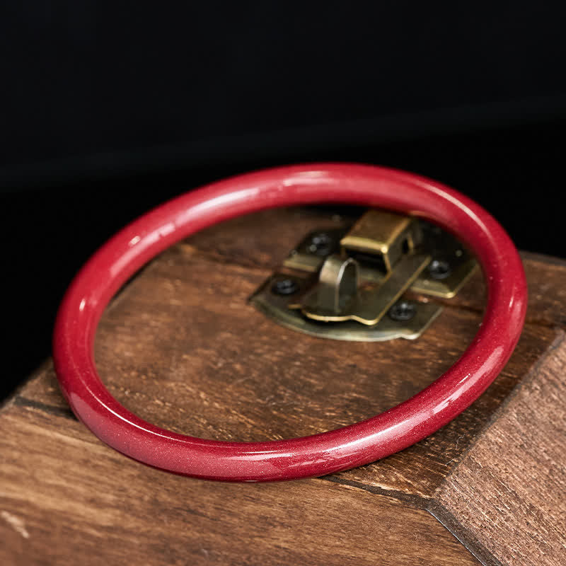 Buddha Stones Cinnabar Plain Heart Sutra Calm Bracelet Bangle - image 3