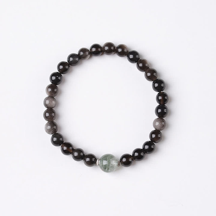 Buddha Stones Black Obsidian Grounding Hand-Woven New Chinese Round Bracelet - image 12