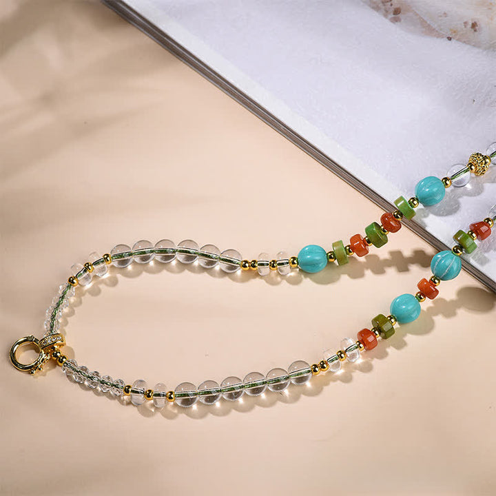 Buddha Stones Handcrafted Clear Quartz Round-Bead Gourd Healing Multi Wear Necklace - image 3