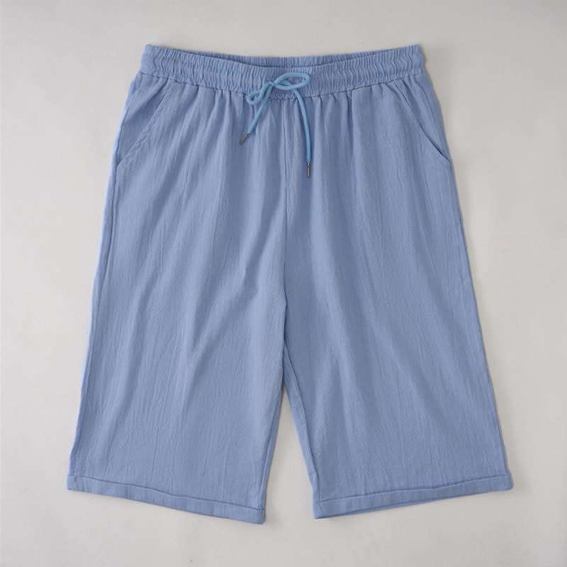 Buddha Stones Summer Casual Drawstring Solid Bermuda Shorts Women's Straight Leg Pants With Pockets - image 12