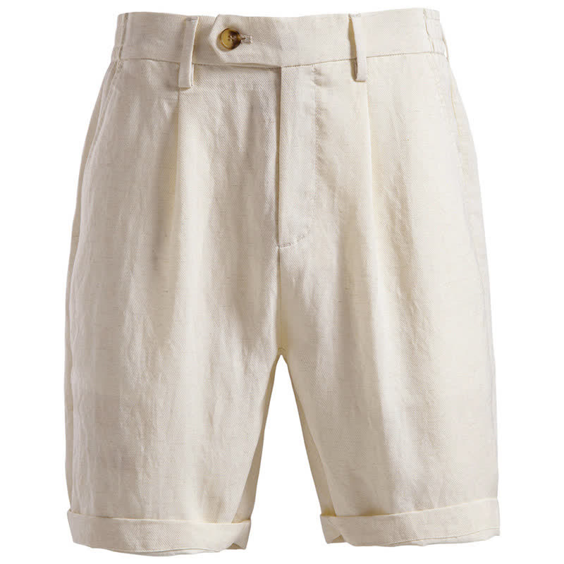 Buddha Stones Summer Casual Classic Zipper Button Solid Bermuda Shorts Men's With Pockets - Beige - US/UK/AU42, EU52 (2XL) - image 32