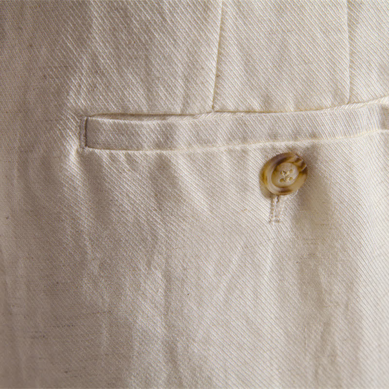 Buddha Stones Summer Casual Classic Zipper Button Solid Bermuda Shorts Men's With Pockets - image 40