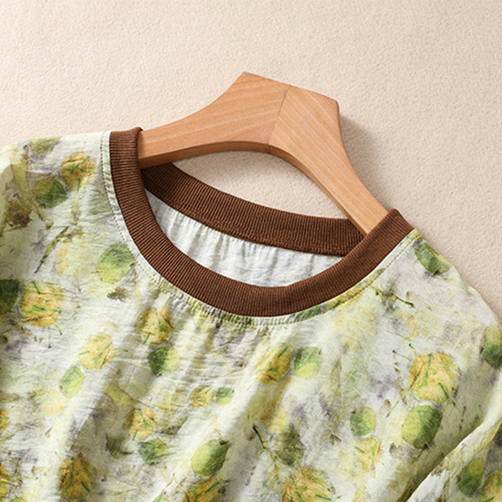 Buddha Stones Summer Vintage Crew Neck Floral Print Women's Short Sleeve T-Shirts - image 9