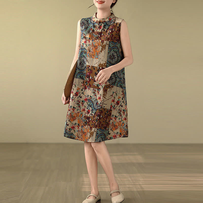 Buddha Stones Summer Paisley Floral Women's Summer Sleeveless Dress With Pockets - image 6