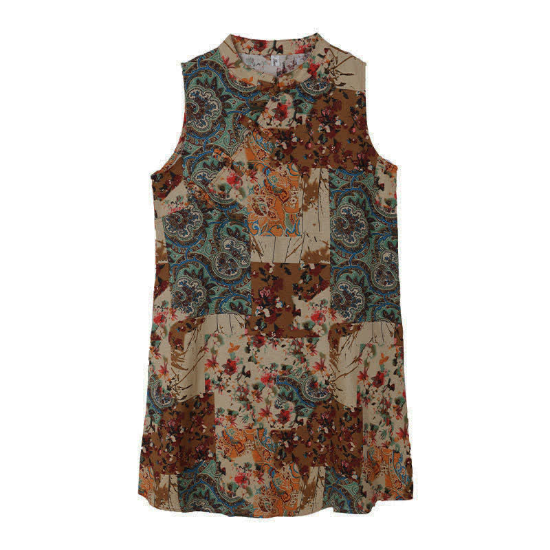 Buddha Stones Summer Paisley Floral Women's Summer Sleeveless Dress With Pockets - image 12