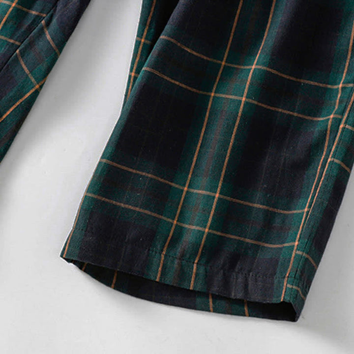 Buddha Stones Spring Casual Drawstring Plaid Pattern Elastic Waist Cropped Women's Harem Pants With Pockets - image 9
