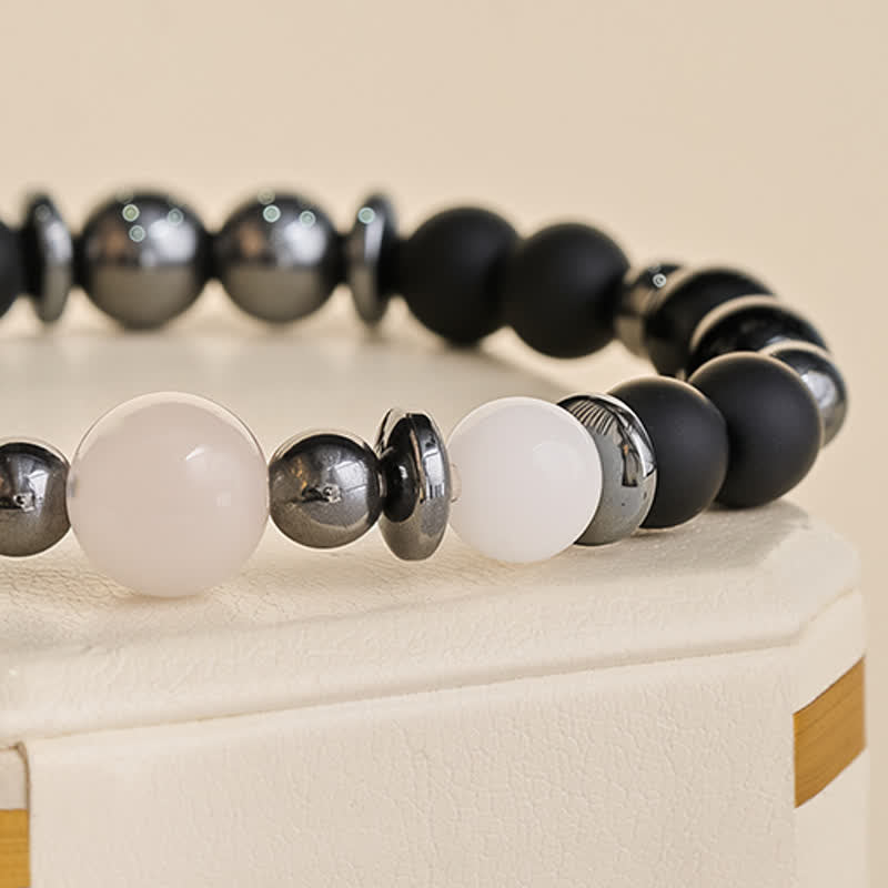 Buddha Stones Hematite Black Beads Support Bracelet - image 5