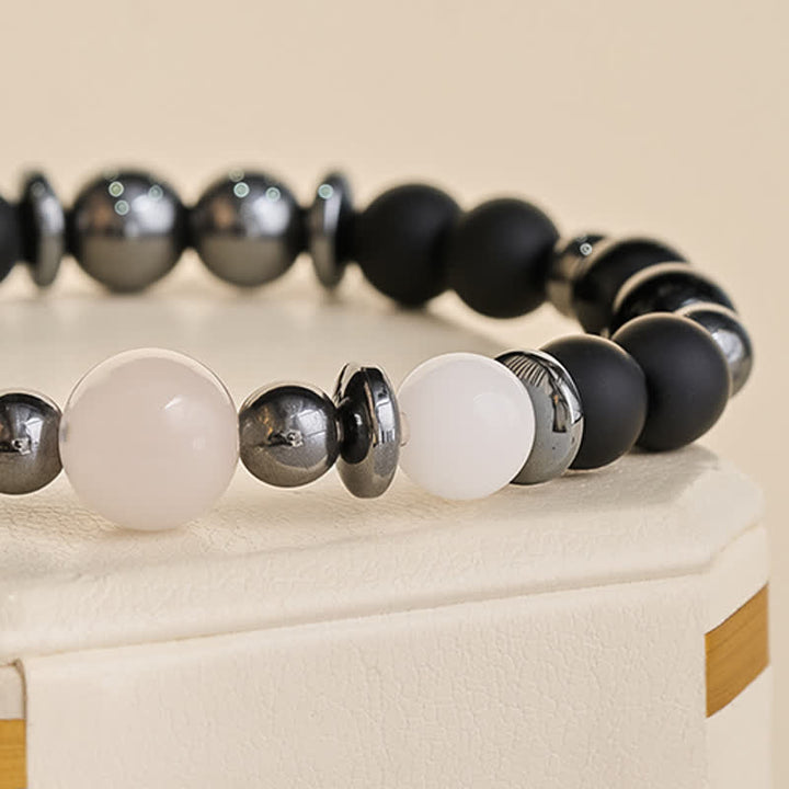 Buddha Stones Hematite Black Beads Support Bracelet - image 5
