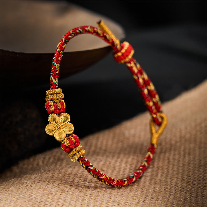 Buddha Stones Hand-Woven Red String Koi Fish Flower Protection Bracelet - image 14