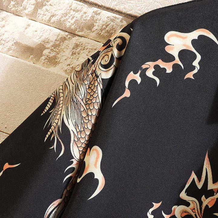 Buddha Stones Summer Dragon Pattern Buttons Up Men's Short Sleeve Shirts - image 5