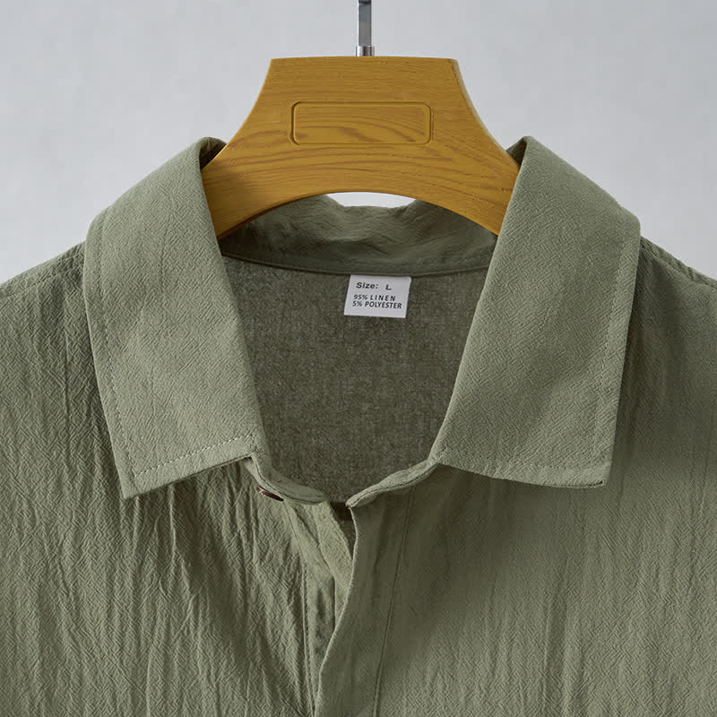 Buddha Stones Summer Casual Minimalist Button-Up Solid Men's Sleeveless Shirts - image 10